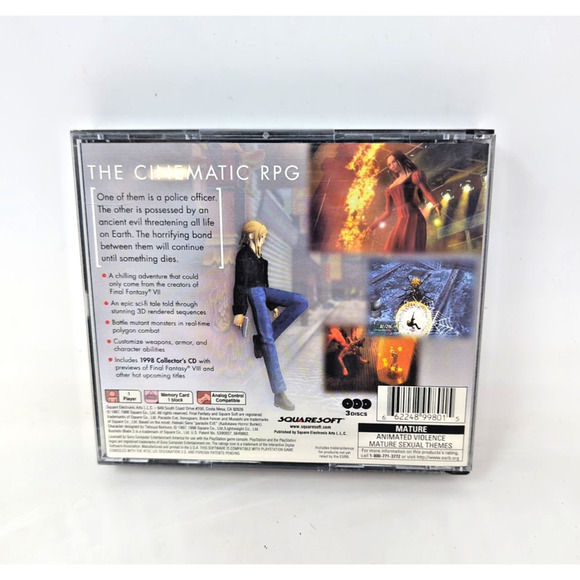 Parasite Eve Black Label PlayStation 1 PS1 CIB Complete w/ SquareSoft Demo Disc - Picture 4 of 5